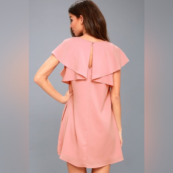 Lulus Lookin' Cute Mauve Pink Short Sleeve Shift Dress Size Small - Picture 5 of 10